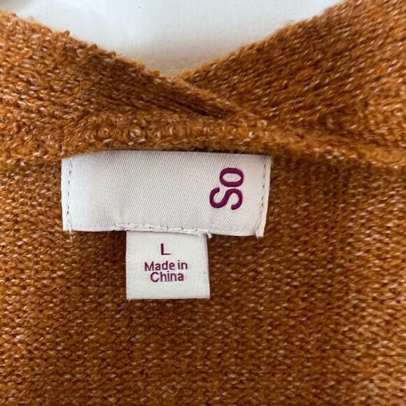 SO Pink/Brown/White Multi Long Sleeve Striped Open Front Cardigan Large - Picture 9 of 12